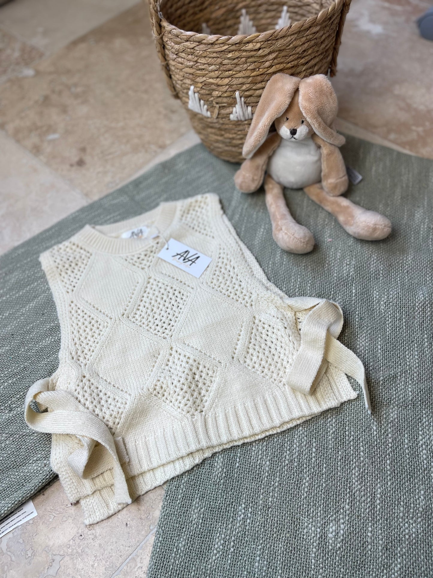 Ensemble fille 3 pièces – col Claudine, pull en laine et pantalon velours