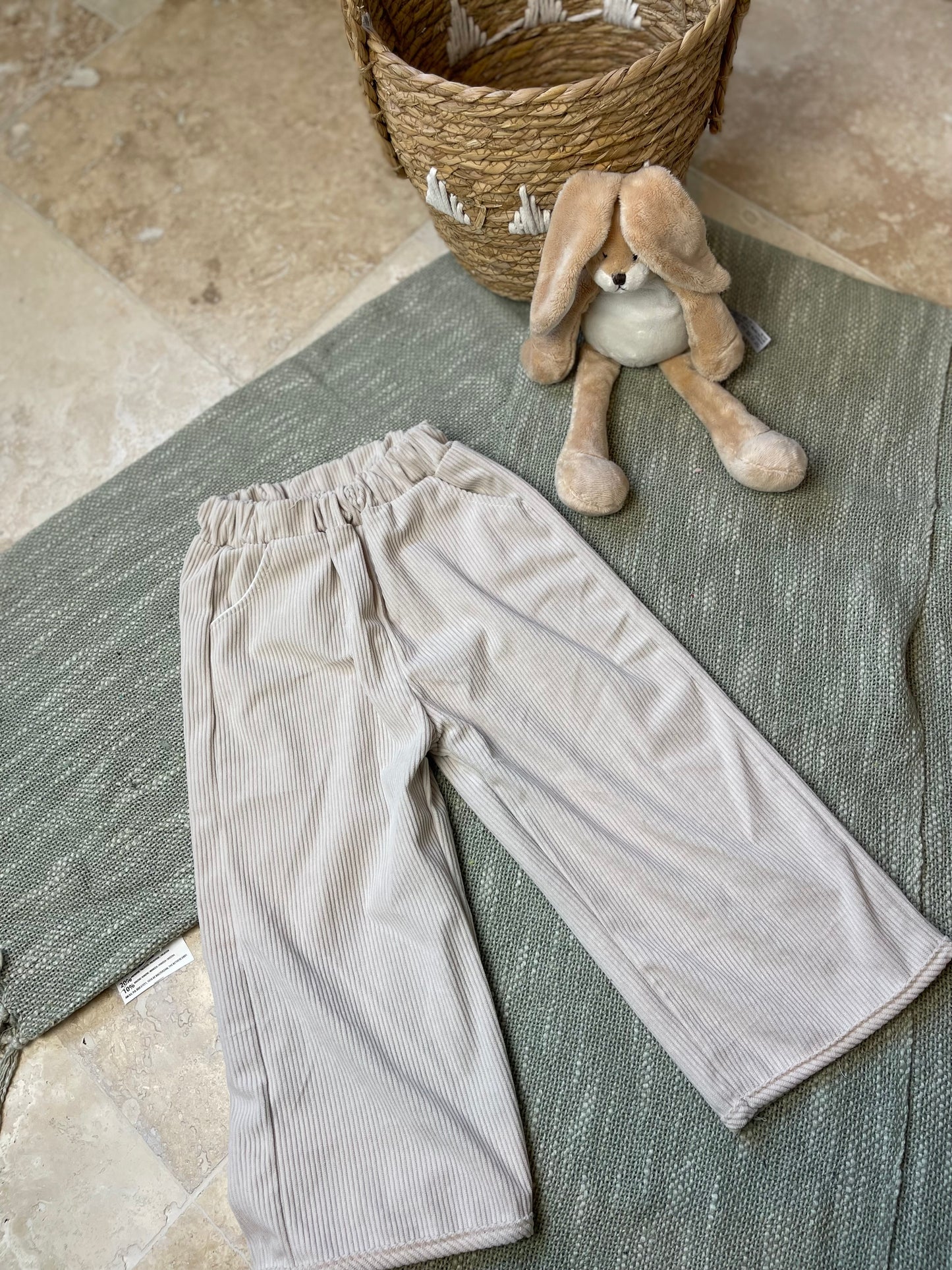 Ensemble fille 3 pièces – col Claudine, pull en laine et pantalon velours